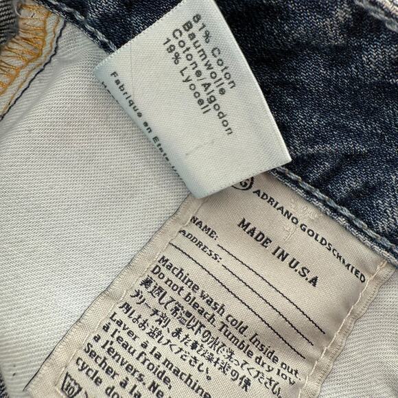 Adriano Goldschmied Jean Shorts Size 27 The Bonnie Relaxed Blue Distressed Denim - Picture 10 of 11